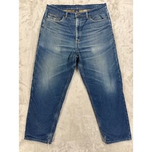Full Blue Flannel‎ Lined Work Jeans Mens 38x30 Western Distressed Faded Workwear